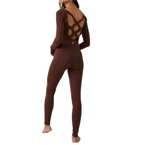 Women's FP Movement Relieve Cross Back Free‎ People Long Sleeve Jumpsuit - Picture 4 of 15